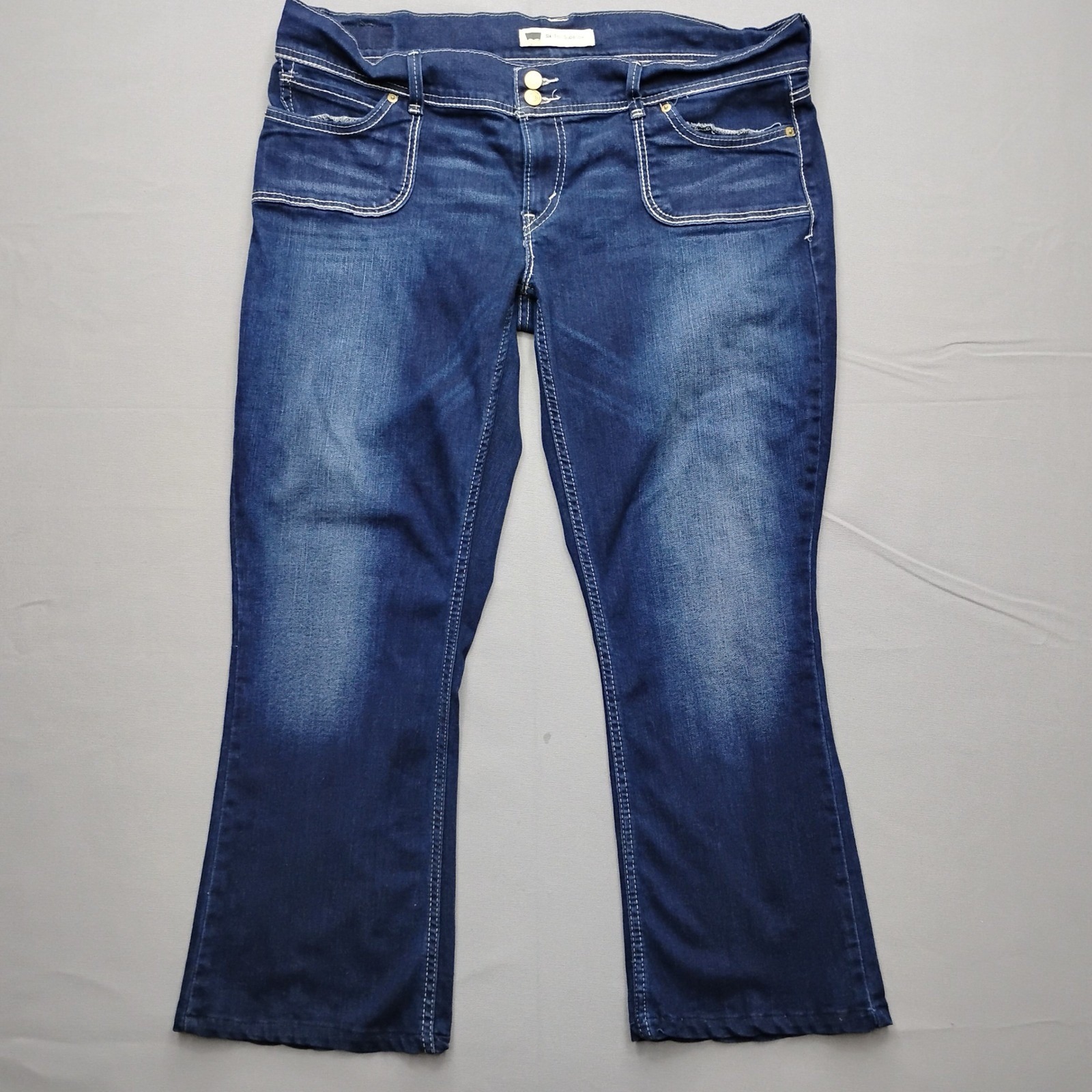 Levis 524 Too Superlow Bootcut Jeans Dark Wash Blue Size 17m Womens 40x28
